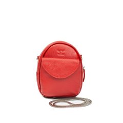 Натуральная кожаная женская мини-сумка Kroha красная флотар Blanknote TW-Kroha-red-flo