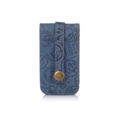 Дизайнерська блакитна ключниця з натуральної матової шкіри, колекція "Let's Go Travel"