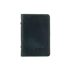 Шкіряна обкладинка-органайзер для ID паспорта та інших документів зеленого кольору