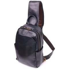 Надзвичайна сумка чоловіча через плече із натуральної гладкої шкіри 21286 Vintage Чорна