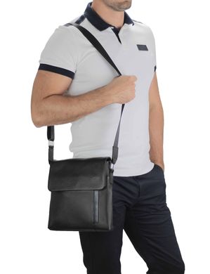 Чоловіча шкіряна сумка через плече Tiding Bag A25F-9913A Черний