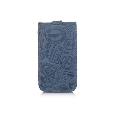 Дизайнерская голубая ключница с натуральной матовой кожи, коллекция "Let's Go Travel"