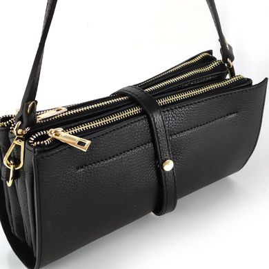 Женская средняя черная кожаная сумка через плечо Grays F-FL-BB-7090A Черный