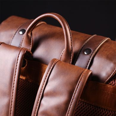Вместительный рюкзак из эко-кожи под ноутбук Vintage sale_15004 Коричневый