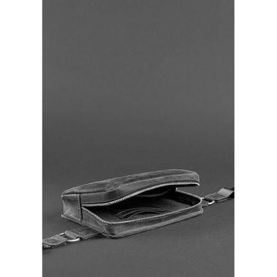 Натуральна шкіряна поясна сумка Dropbag Mini чорна Crazy Horse Blanknote BN-BAG-6-g-kr