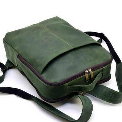 Зеленый кожаный рюкзак унисекс TARWA RE-7280-3md Зеленый