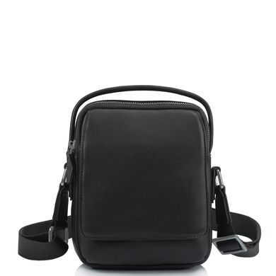 Мужская кожаная сумка на плечо черная Tiding Bag SM8-009A Черный
