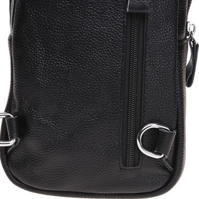 Мужской черный рюкзак из натуральной кожи Borsa Leather K15026 с карманами