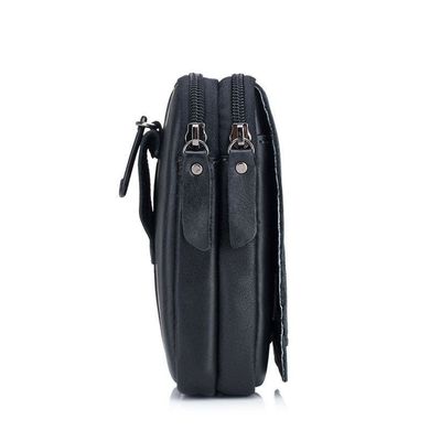 Шкіряна міні сумка на пояс від Bull YB12A Чорний