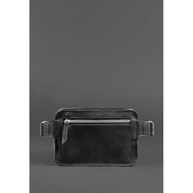 Натуральная кожаная поясная сумка Dropbag Mini черная Crazy Horse Blanknote BN-BAG-6-g-kr