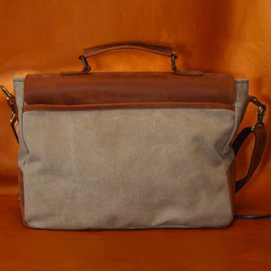 Мужская сумка-портфель из канваса и кожи RBcs-3960-3md TARWA Коньячный