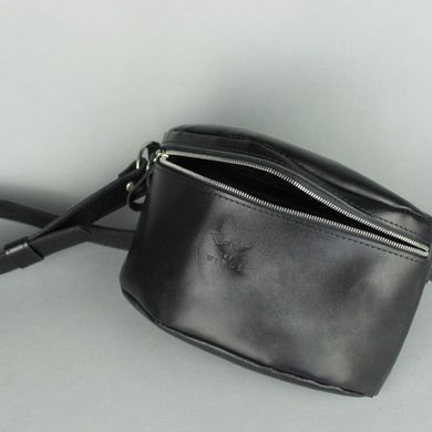 Натуральная кожаная поясная сумка черная Blanknote TW-BeltBag-black-ksr