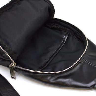 Слінг міні-рюкзак на моношлейці TARWA з натуральної телячої шкіри GA-6101-3md Чорний