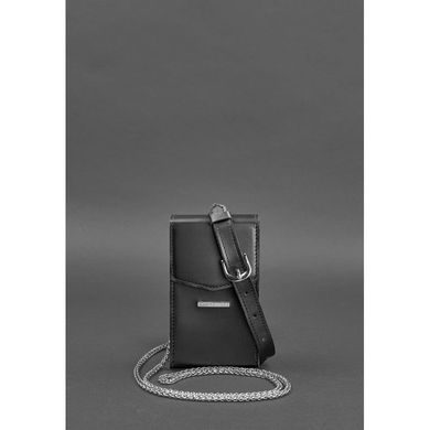 Вертикальна жіноча шкіряна сумка Mini чорна поясна / кроссбоді Blanknote BN-BAG-38-1-g