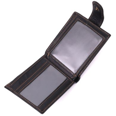 Горизонтальний невеликий гаманець для чоловіків з натуральної шкіри Vintage sale_15063 Чорний