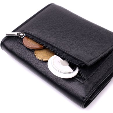 Симпатичный женский кошелек с монетницей из натуральной кожи ST Leather 19481 Черный
