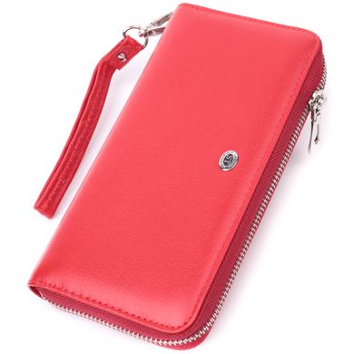 Стильний гаманець-клатч для жінок на одне відділення з натуральної шкіри ST Leather 22561 Червоний