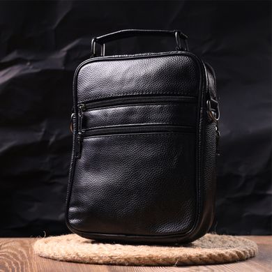 Містка чоловіча сумка шкіряна 21271 Vintage Чорна