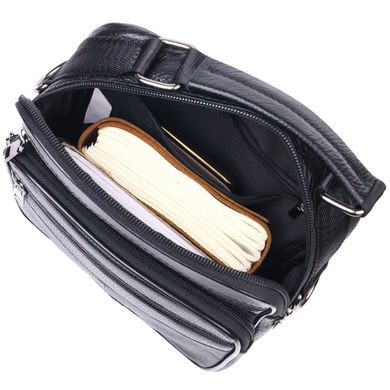 Вместительная мужская сумка кожаная 21271 Vintage Черная