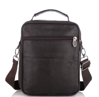 Мужская кожаная сумка-барсетка с плечевым ремнем коричневая HD Leather NM24-213C-1 Коричневый