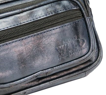 Поясная сумка-барсетка из кожи Always Wild 901-TT navy
