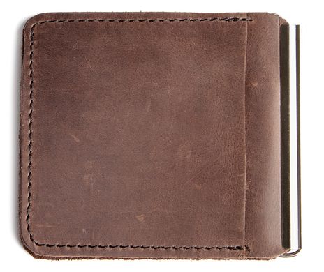 Небольшой кожаный зажим для денег коричневого цвета SHVIGEL 00891, Коричневый