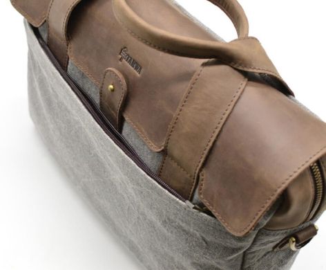 Повседневная сумка в комбинации кожи и ткани RC-1812-4lx от TARWA Коричневый