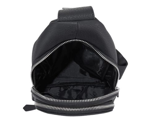 Мужская кожаная сумка-слинг черная Tiding Bag SM8-812A Черный