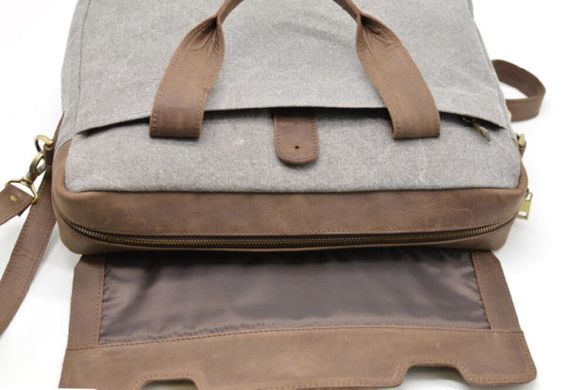 Повсякденна сумка в комбінації шкіри і тканини RC-1812-4lx від TARWA Коричневий