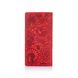 Оригинальный красный бумажник на 14 карт с натуральной матовой кожи, коллекция "Mehendi Art"