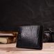 Интересный мужской бумажник из натуральной фактурной кожи CANPELLINI 21789 Черный