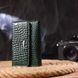 Яскравий жіночий гаманець із натуральної фактурної шкіри з тисненням під крокодила CANPELLINI 21588 Зелений