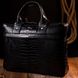 Красивая мужская сумка-портфель из фактурной кожи KARYA 20873 Черный
