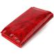 Лакированный женский кошелек из натуральной кожи с тиснением под змею CANPELLINI 21639 Красный