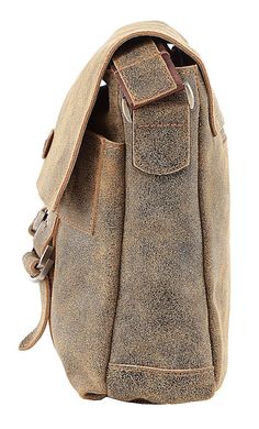 Современная мужская сумка через плечо из винтажной кожи 12443, Коричневый