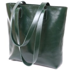 Кожаная женская сумка-шоппер Shvigel 16367 Зеленый