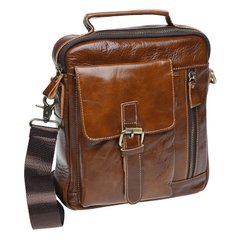 Мужская кожаная сумка через плечо Borsa Leather K15027-brown