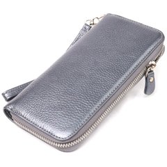 Чудовий гаманець з відливом для жінок із натуральної шкіри флотар CANPELLINI 21622 Сірий