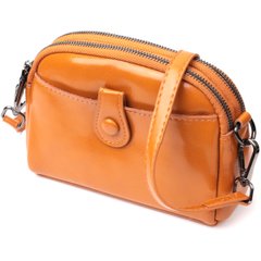 Женская кожаная сумка с глянцевой поверхностью Vintage 22421 Оранжевый