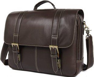 Портфель мужской с браком в виде пореза Vintage sale_14617 Коричневый