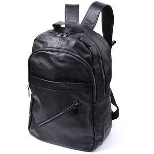 Місткий рюкзак унісекс із натуральної шкіри Vintage sale_15089 Чорний