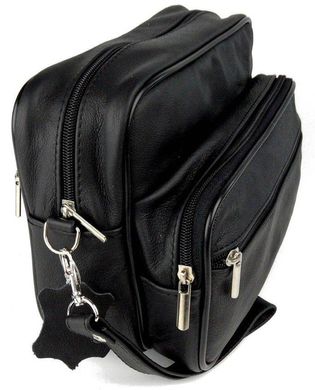 Кожаная мужская сумка-барсетка 61918 Kamil-1 черная