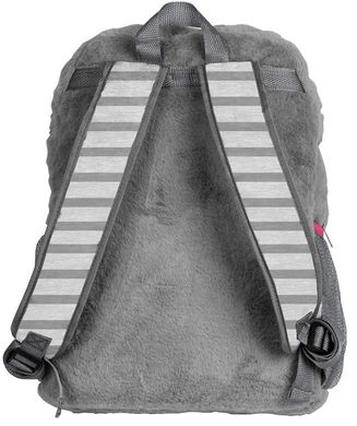 Плюшевый детский рюкзак для девочки 10L Paso серый