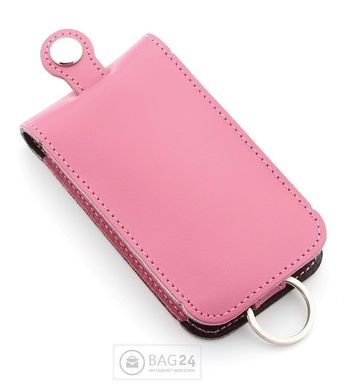 Добротна шкіряна ключниця рожевого кольору SHVIGEL 00349