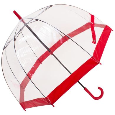 Зонт-трость женский механический FULTON (ФУЛТОН) FULL041-Red Прозрачный