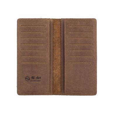 Износостойкий кожаный бумажник оливкового цвета на 14 карт