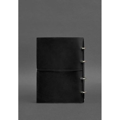 Натуральный кожаный блокнот А4 на кольцах (софт-бук) 9.0 в мягкой обложке черный Crazy Horse Blanknote BN-SB-9-A4-soft-g-kr