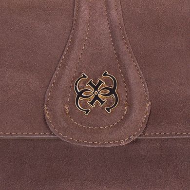 Женская сумка-клатч из качественного кожезаменителя и натуральной замши ANNA&LI (АННА И ЛИ) TU13784-khaki Коричневый
