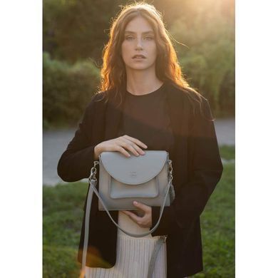 Женская кожаная сумка Liv серая Blanknote TW-Liv-light-gray-ksr