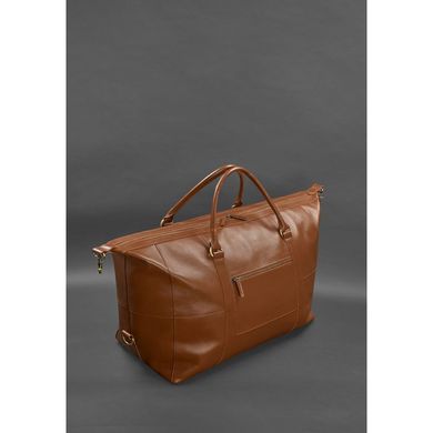 Натуральна шкіряна сумка дорожня світло-коричнева Краст Blanknote BN-BAG-41-k